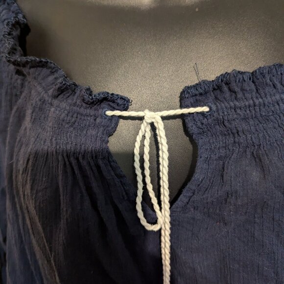 119. Tommy Hilfiger Navy peasant blouse - Medium - Picture 2 of 4